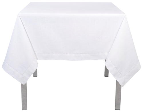 White Hemstitch Cotton 60 x 90 Tablecloth