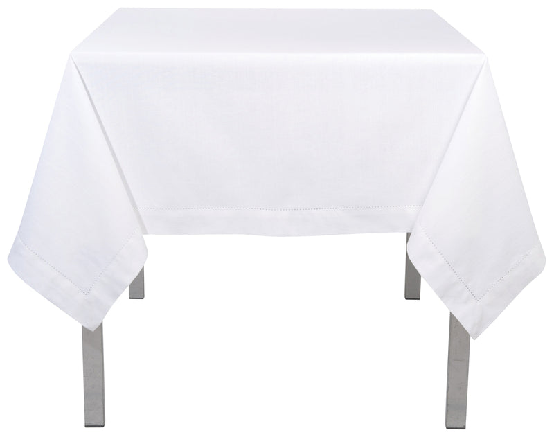 White Hemstitch Cotton 60 x 90 Tablecloth