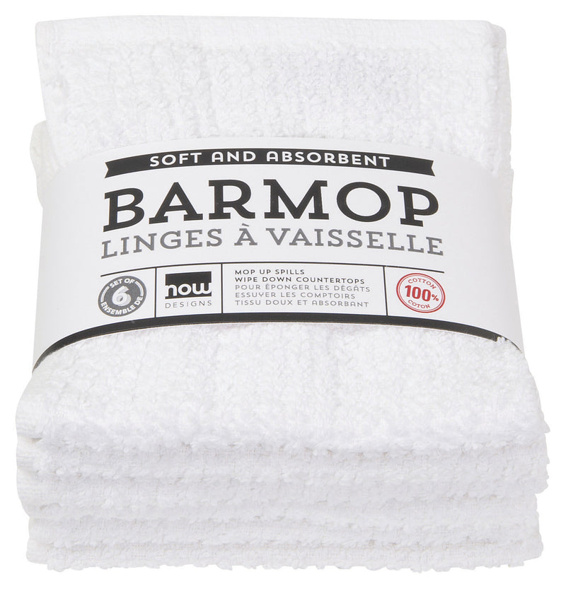 White Bar Mop Towel Set