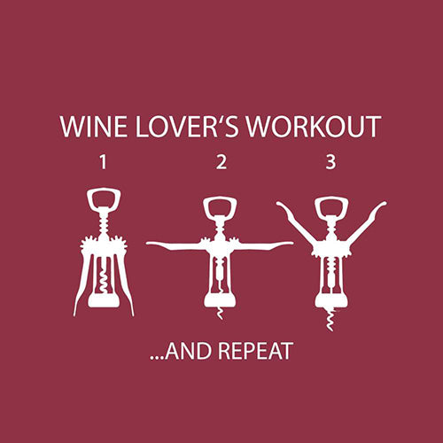 Wine Lovers Workout Paper Cocktail Napkins